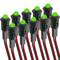 Pilot LED light 8mm 12VDC green color 10-pack