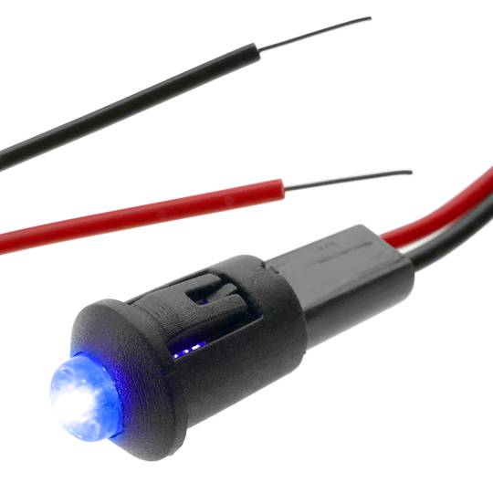 Llum LED pilot de 8mm 12VDC de color blau 10-pack