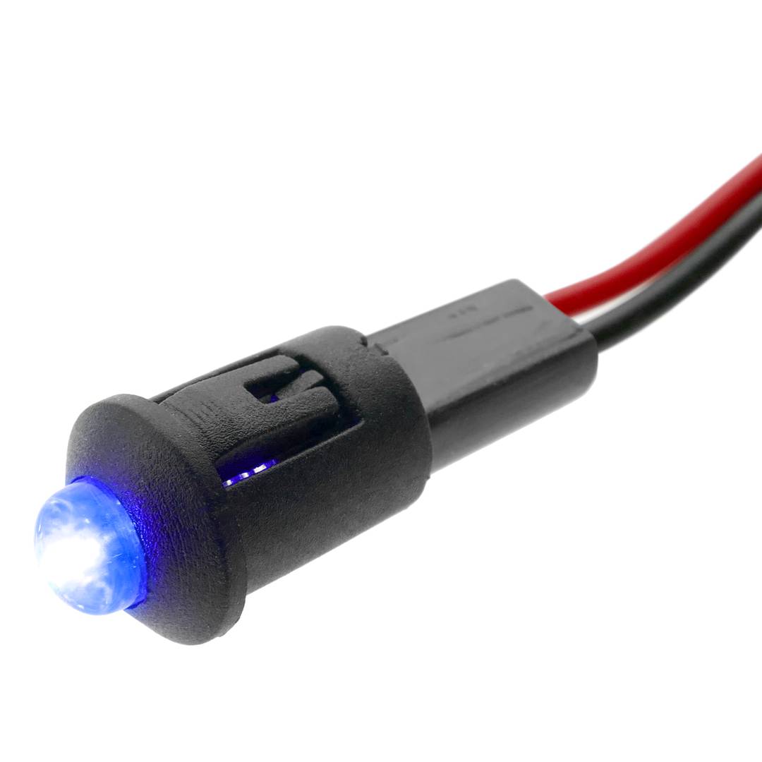 Lampe voyant LED 8mm 12VDC Pilote de couleur bleu 10-pack