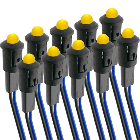Pilot LED-licht 8 mm 12VDC geel 10-pack
