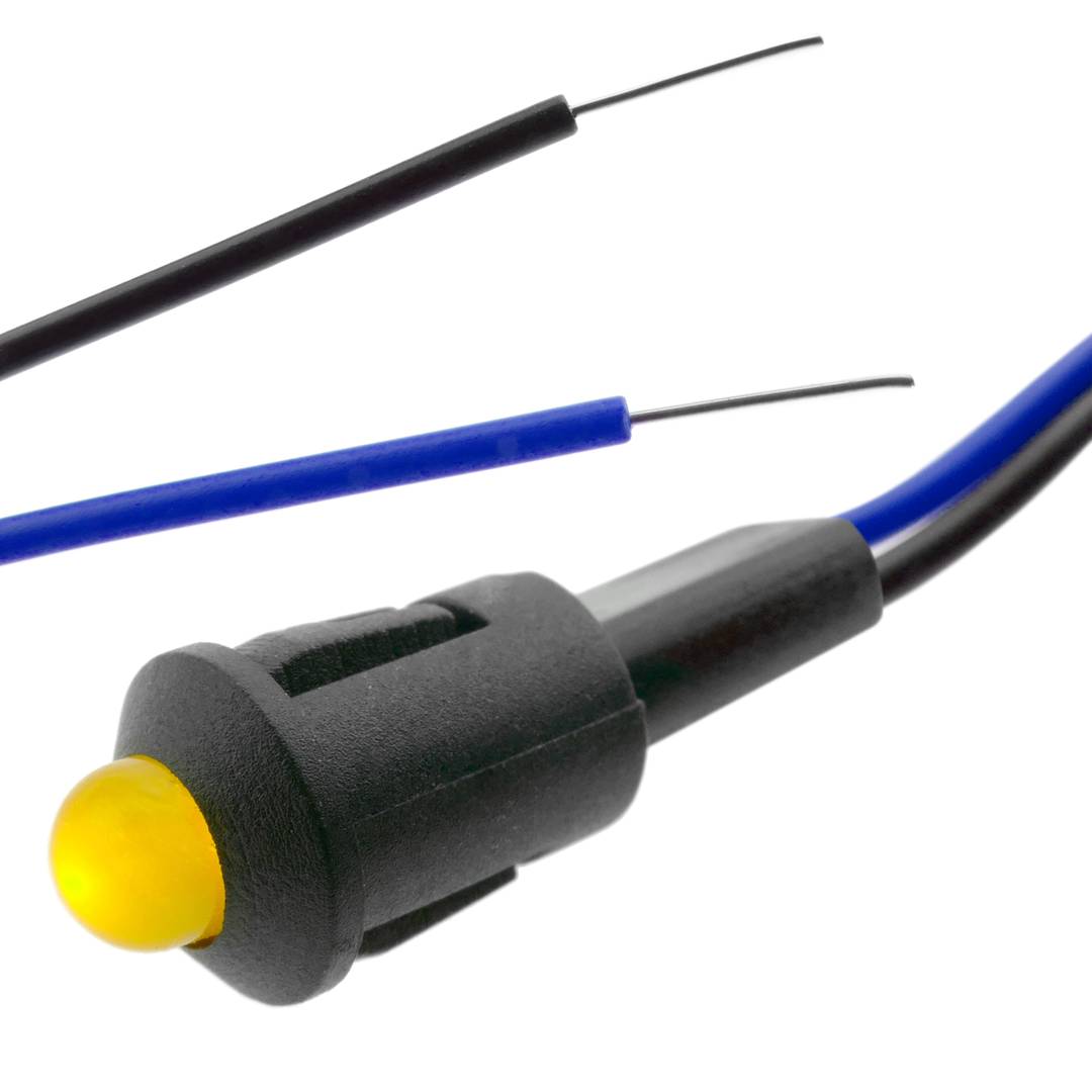 Llum LED pilot de 8 mm 220VAC de color groc 10-pack