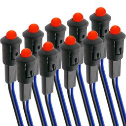 Llum LED pilot de 8 mm 220VAC de color vermell 10-pack