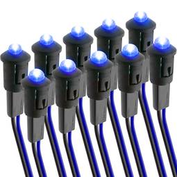Luz LED piloto de 8mm 220VAC de color azul 10-pack