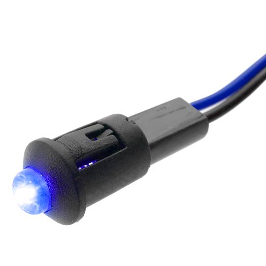 Pilot LED-licht 8 mm 12VDC blauw 10-pack