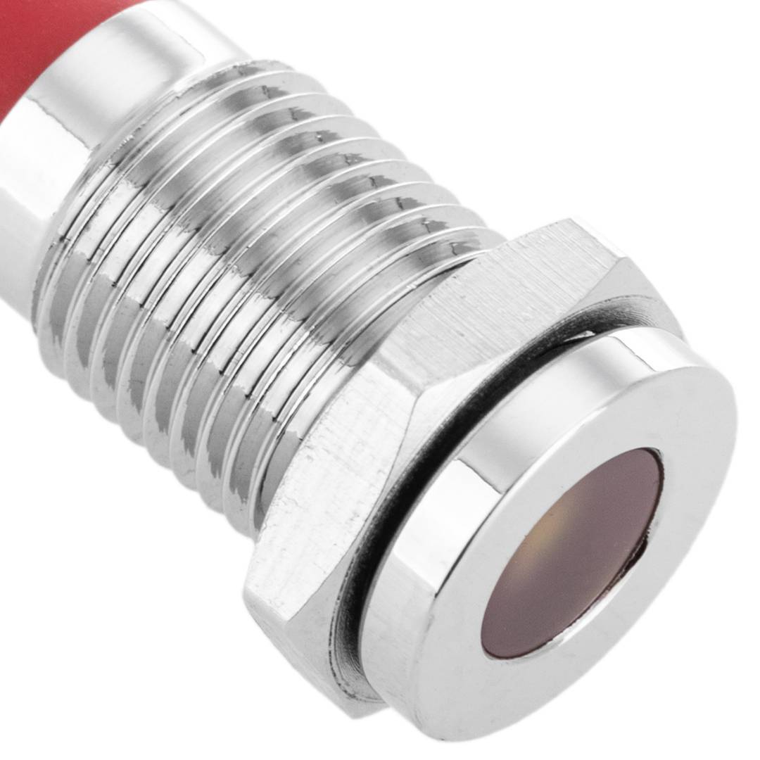 Pilot LED light 8mm 12VDC Panel Mount in white color 10 Pack