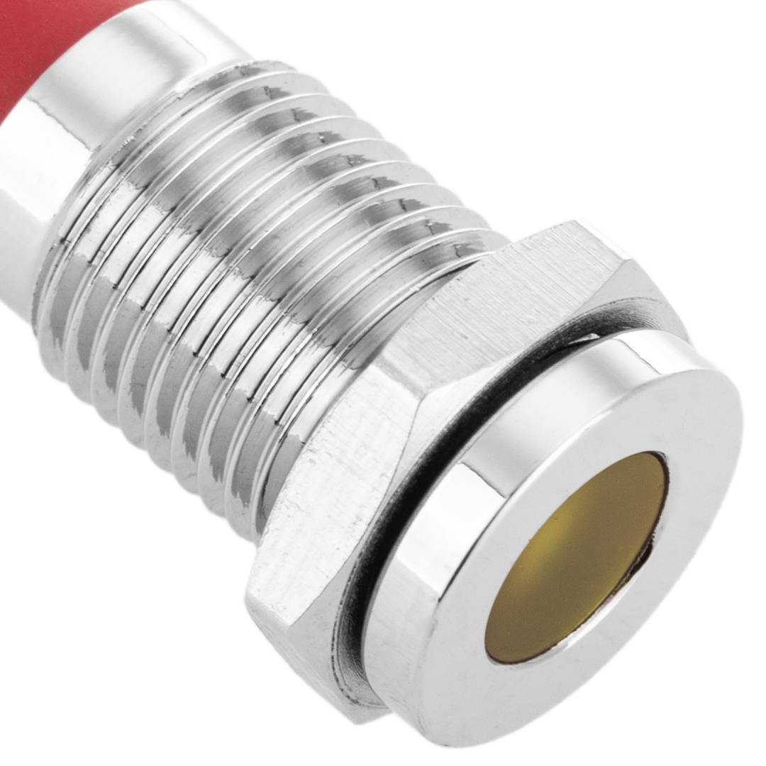 8mm 12VDC Żółta lampka kontrolna LED do montażu na panelu 10 pack