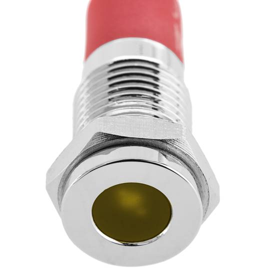 8mm 12VDC Żółta lampka kontrolna LED do montażu na panelu 10 pack