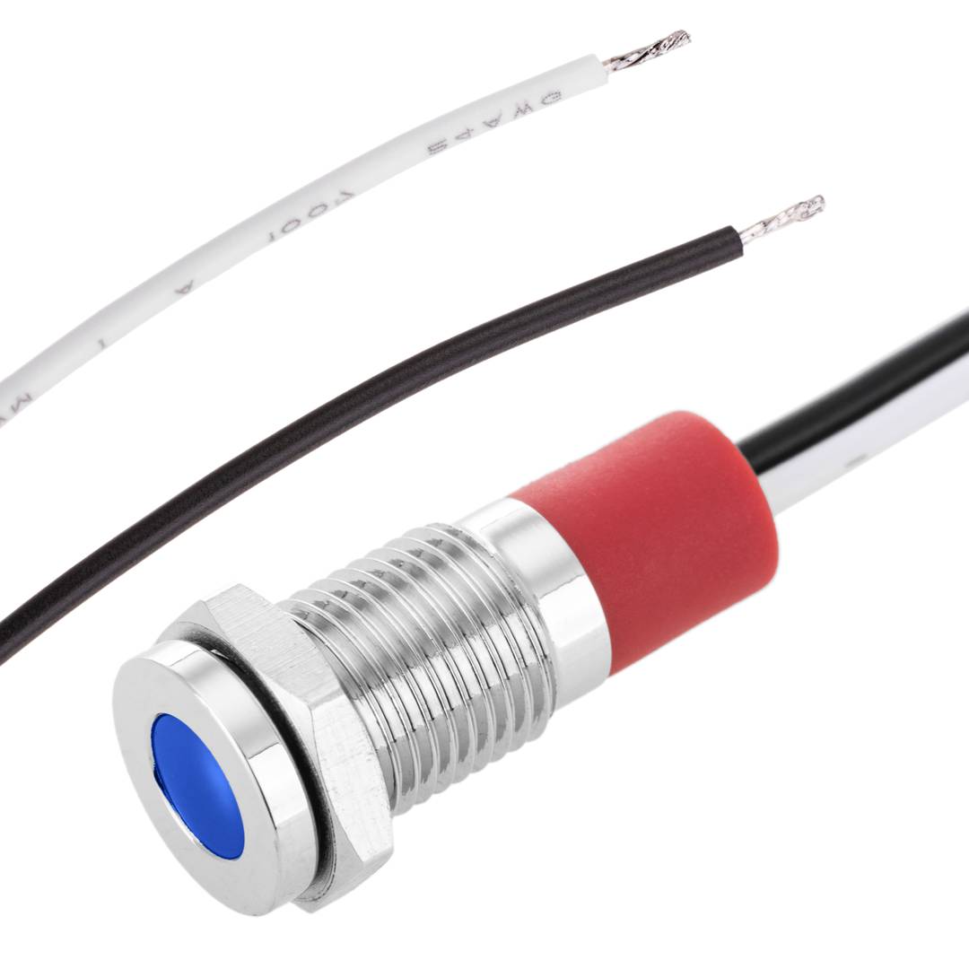 Luce pilota a LED blu per montaggio a pannello da 8 mm 12VDC 10 pack