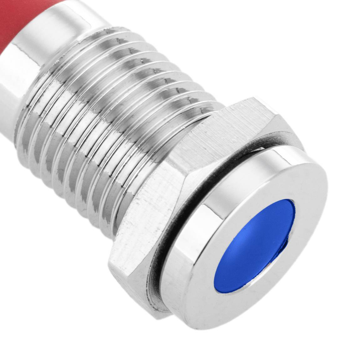 Luce pilota a LED blu per montaggio a pannello da 8 mm 12VDC 10 pack