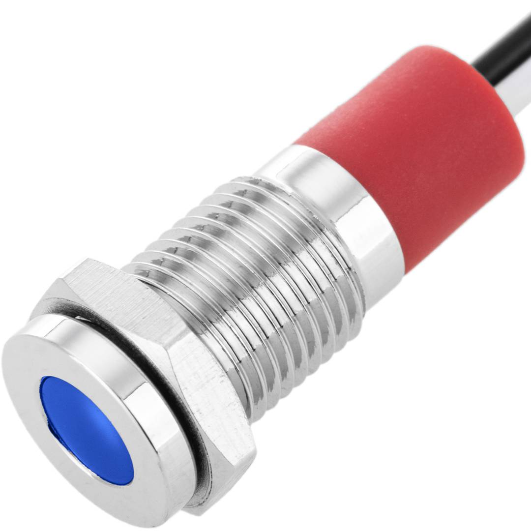 Luce pilota a LED blu per montaggio a pannello da 8 mm 12VDC 10 pack