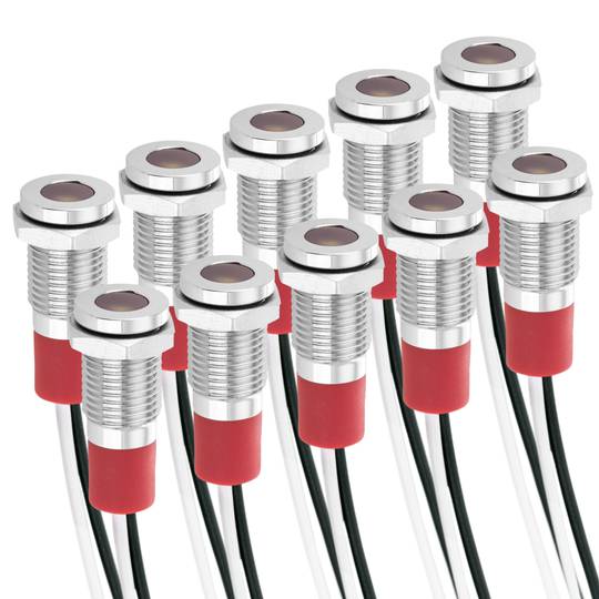 Pilot LED 8 mm 220VAC  weiße LED-Kontrollleuchte 10 pack