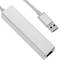 Convertisseur USB 3.0 à 3xUSB 3.0 et Ethernet RJ45 de couleur argentée