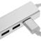 Convertisseur USB 3.0 à 3xUSB 3.0 et Ethernet RJ45 de couleur argentée