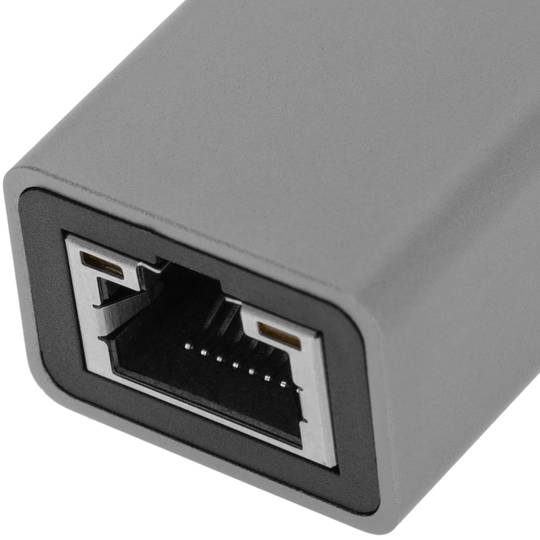 USB 3.0 to 3xUSB 3.0 and Ethernet RJ45 converter grey colour