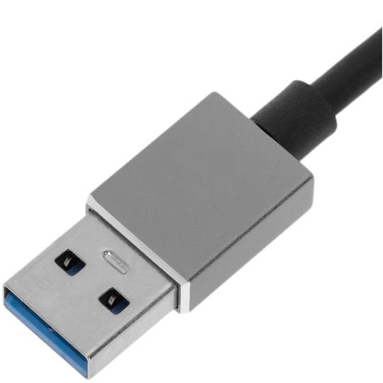 USB 3.0 to 3xUSB 3.0 and Ethernet RJ45 converter grey colour