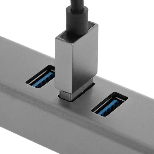 USB 3.0 to 3xUSB 3.0 and Ethernet RJ45 converter grey colour