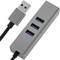 USB 3.0 to 3xUSB 3.0 and Ethernet RJ45 converter grey colour