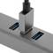 Conversor d'USB-C 3.0 a 3xUSB 3.0 i Ethernet RJ45 color gris