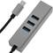 Conversor d'USB-C 3.0 a 3xUSB 3.0 i Ethernet RJ45 color gris