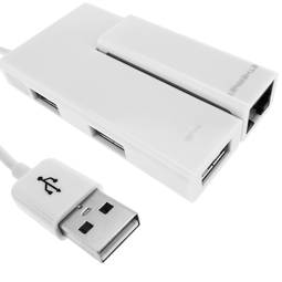 USB 2.0 Fast Ethernet et 4 ports USB hub 100Mb blanc