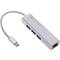 Adaptateur USB 3.0 type C au RJ45 Gigabit Ethernet avec concentrateur 3 ports USB de type A