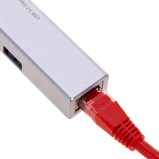 Adaptateur USB 3.0 type C au RJ45 Gigabit Ethernet avec concentrateur 3 ports USB de type A