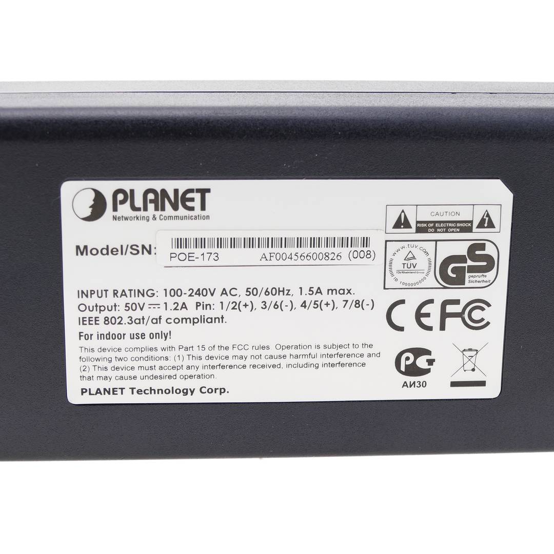 Ultra Power over Ethernet PoE inyector IEEE802.3af/at 10/100/1000Mbps hasta 50VDC