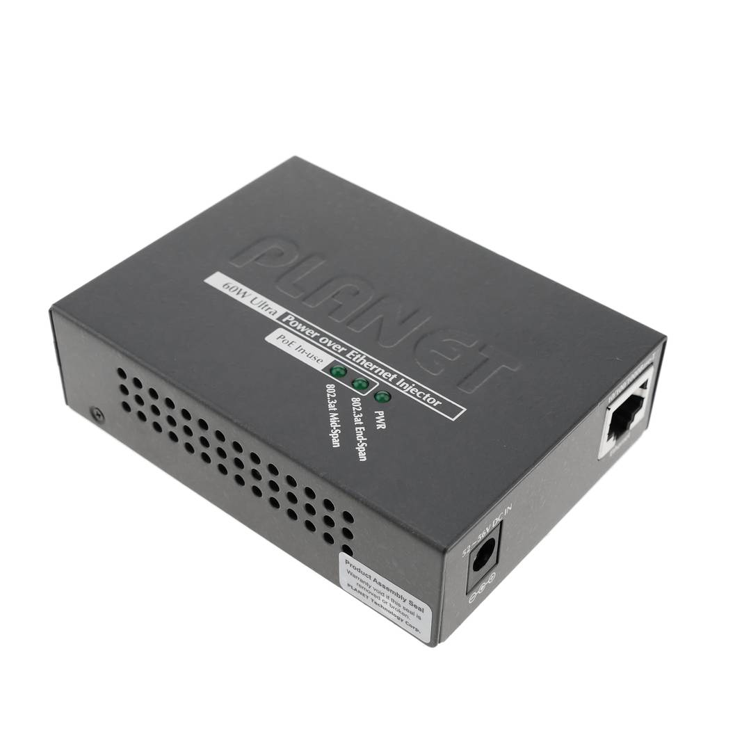 Ultra Power over Ethernet PoE injector IEEE802.3af/at 10/100/1000Mbps fins 54VDC