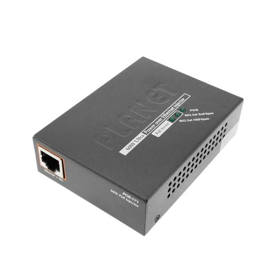Ultra Power over Ethernet PoE injector IEEE802.3af/at 10/100/1000Mbps fins 54VDC