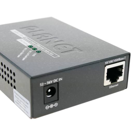 Ultra Power over Ethernet PoE injector IEEE802.3af/at 10/100/1000Mbps fins 54VDC