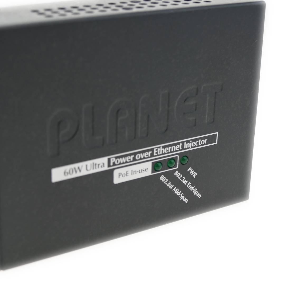 Ultra Power over Ethernet PoE injector IEEE802.3af/at 10/100/1000Mbps fins 54VDC