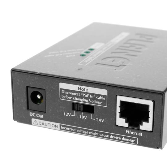 Ultra Power over Ethernet PoE separador IEEE802.3af/at 10/100/1000Mbps 12/19/24VDC