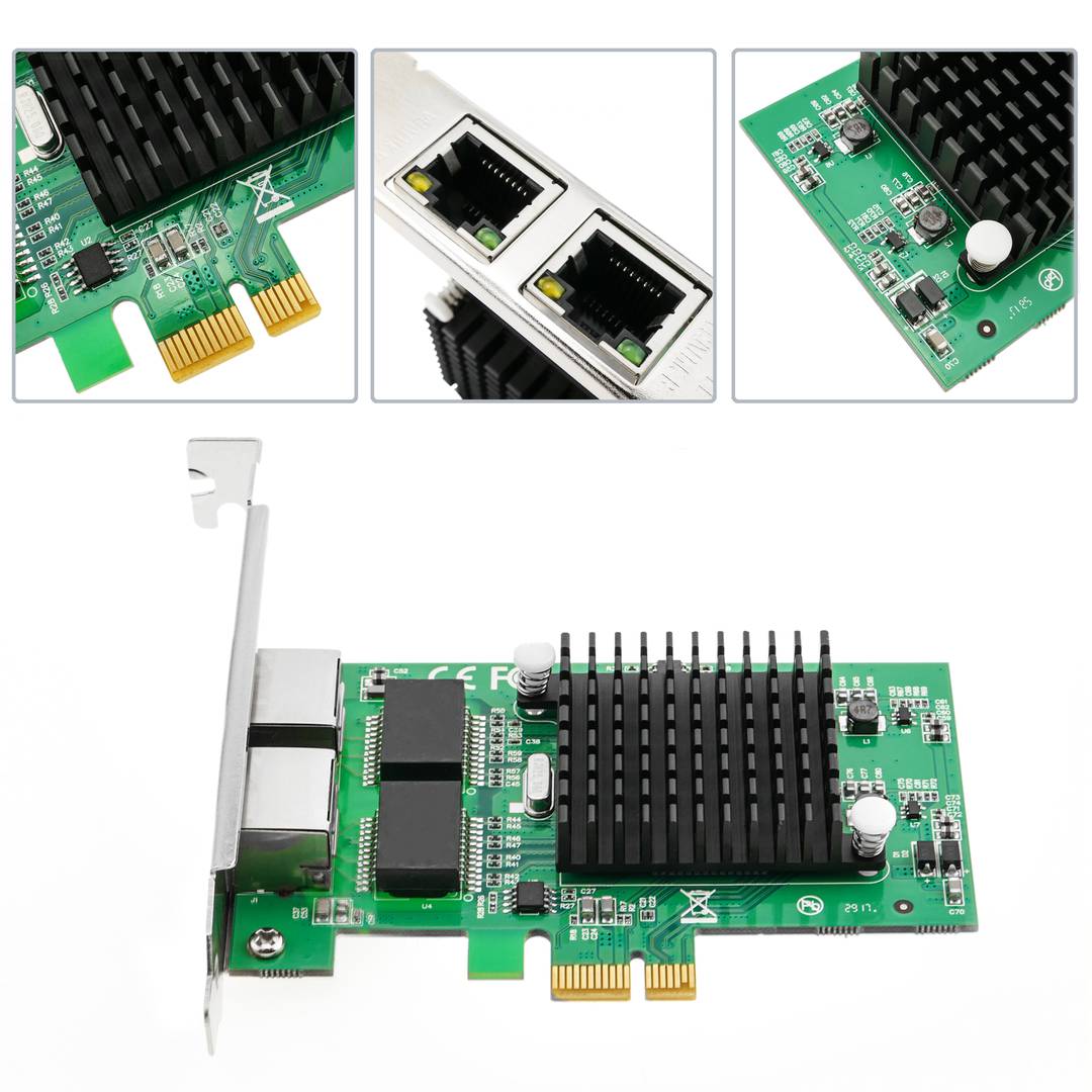 Karta PCI-Express Ethernet Gigabit 10/100 / 1000Base-Tx (2xRJ45)