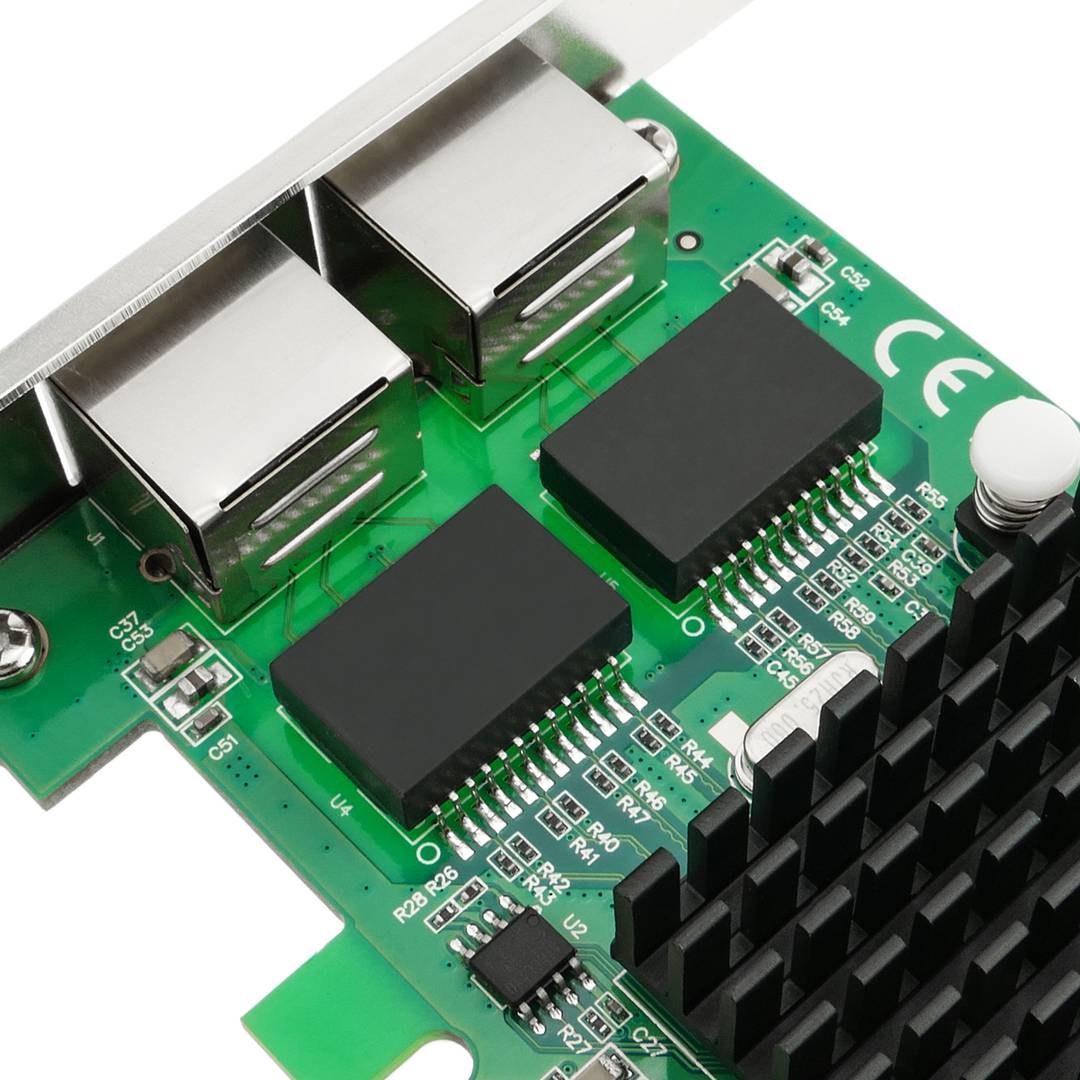 Karta PCI-Express Ethernet Gigabit 10/100 / 1000Base-Tx (2xRJ45)