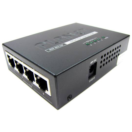 PoE Injector Hub IEEE802.3af 10/100 Mbps 4-Port