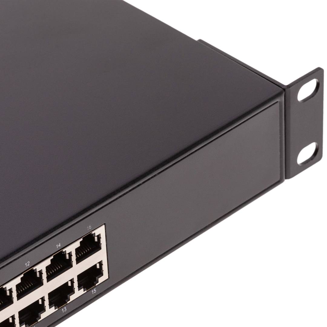 PoE Inyector Hub IEEE802.3af 10/100 Mbps 16-Port Rack 19