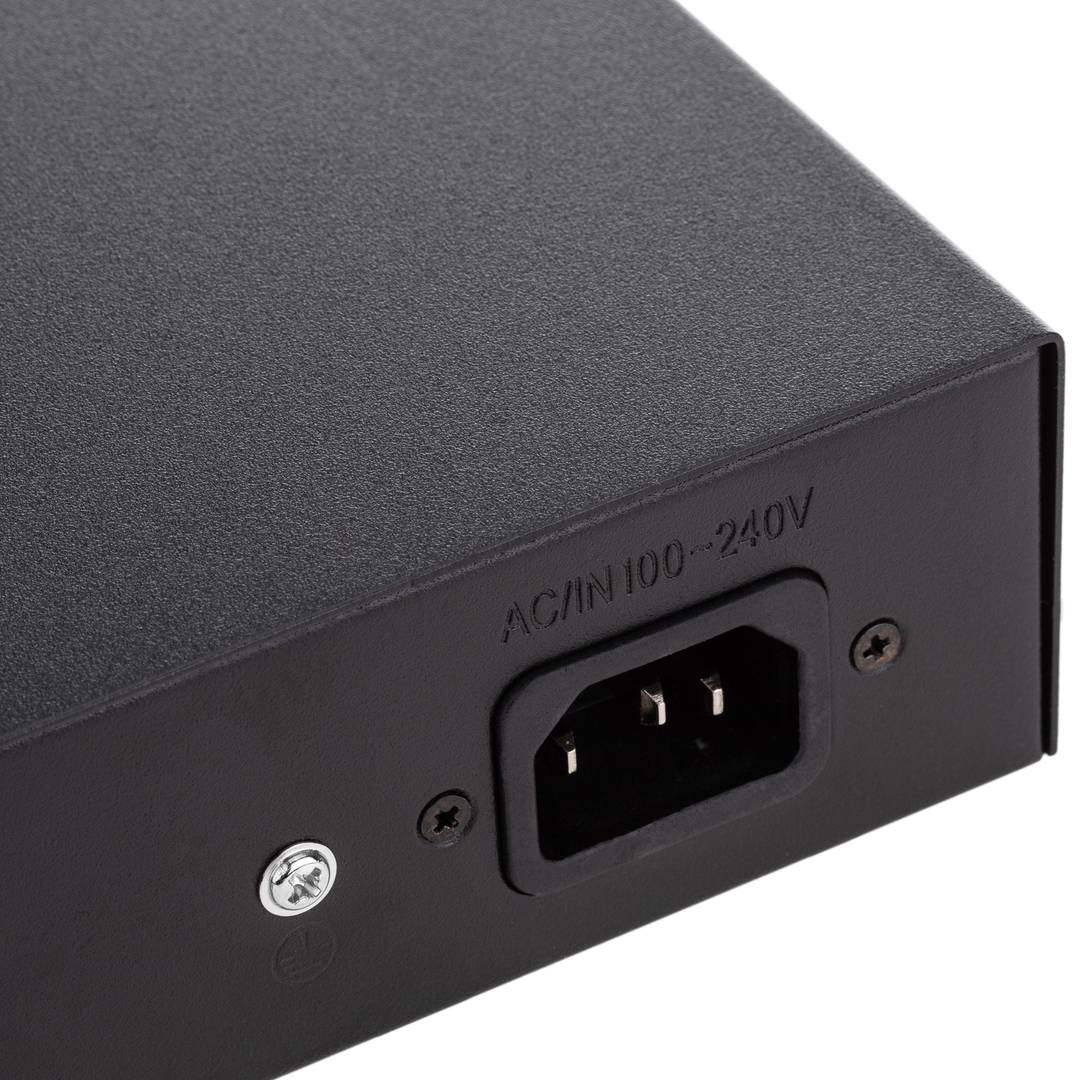 Switch PoE 10/100Mbps IEEE802.3af/at com 2 portas UTP e 4 portas PoE