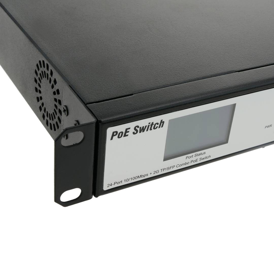 IEEE 802.3af/at PoE Switch 10/100Mbps WEB Rack19 (24PoE 2 SFP)