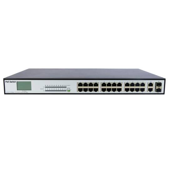 IEEE 802.3af/at PoE Switch 10/100Mbps WEB Rack19 (24PoE 2 SFP)