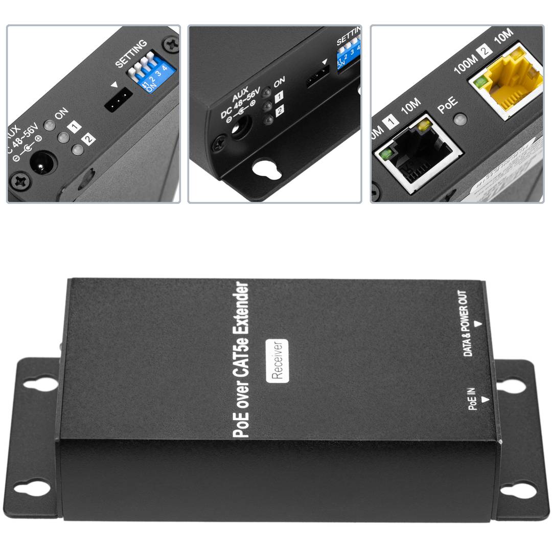 Extender passivo lungo raggio IP / PoE su Cat. 5e 800 m