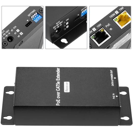 Extender passivo lungo raggio IP / PoE su Cat. 5e 800 m