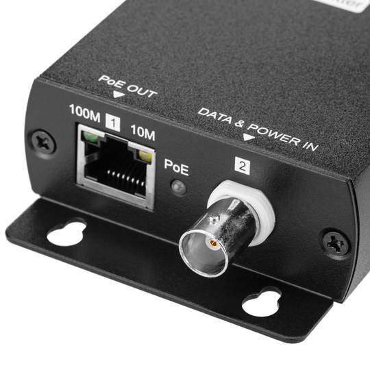 Passieve extender lange afstand IP / PoE over coax 800m
