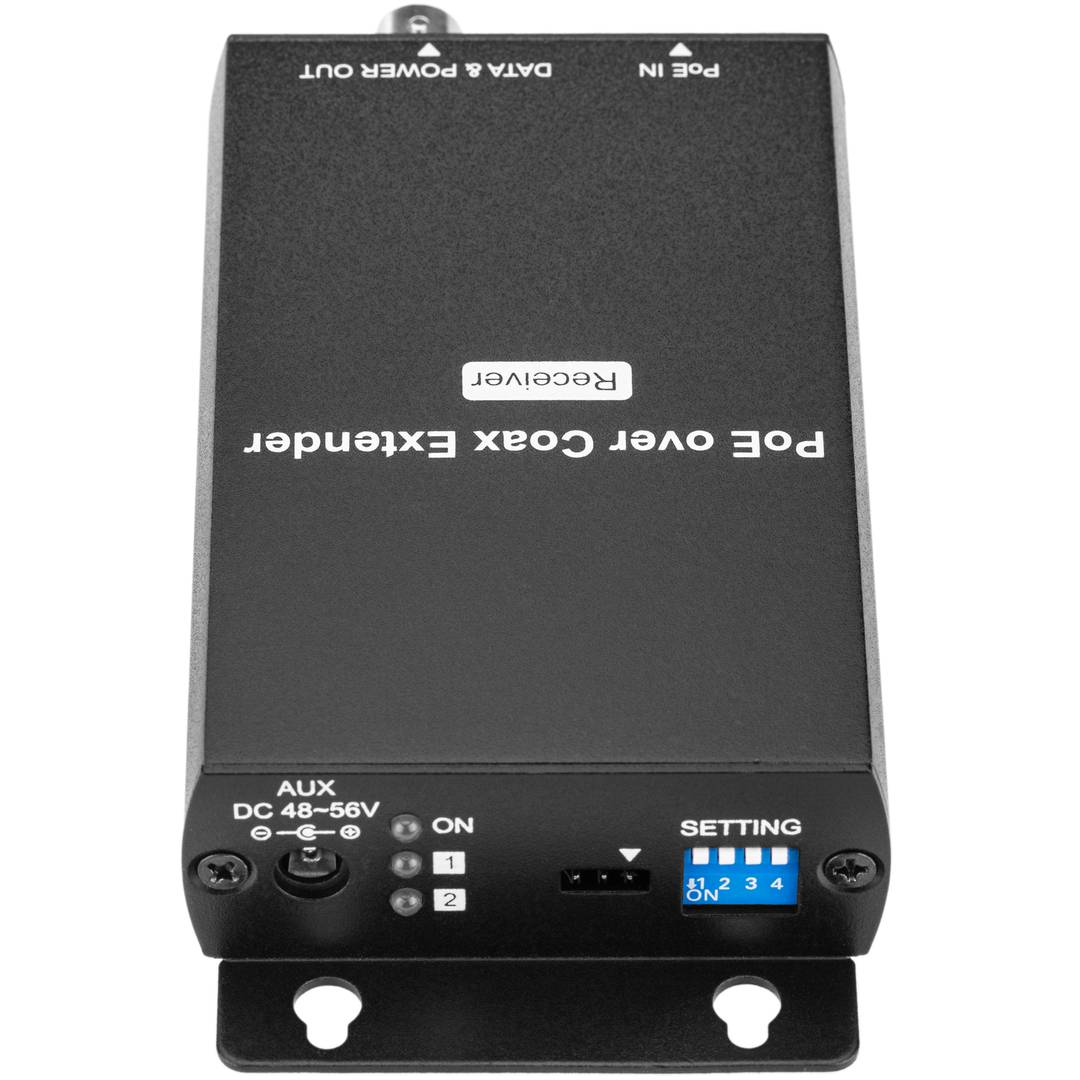Passieve extender lange afstand IP / PoE over coax 800m