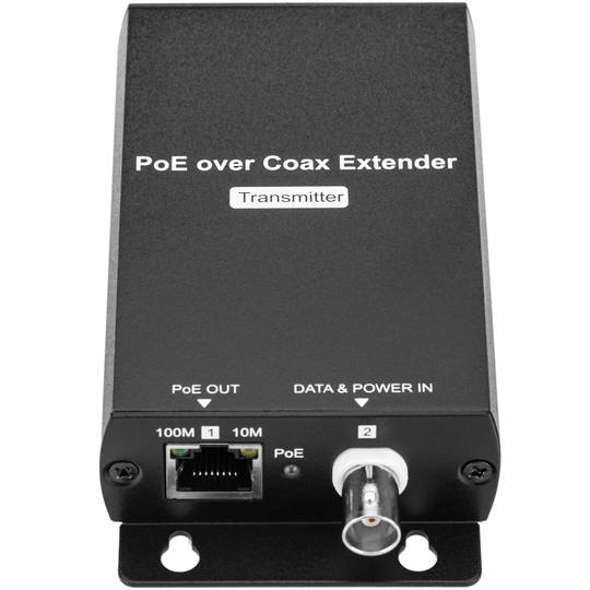 Passieve extender lange afstand IP / PoE over coax 800m