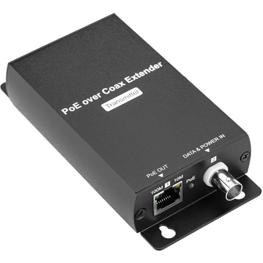 Passieve extender lange afstand IP / PoE over coax 800m
