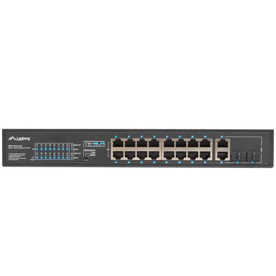 Commutateur intelligent Lanberg PoE+ avec 18 ports RJ45 pour rack 1U 19 pouces
