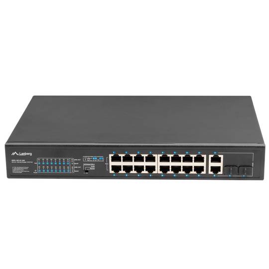 Commutateur intelligent Lanberg PoE+ avec 18 ports RJ45 pour rack 1U 19 pouces