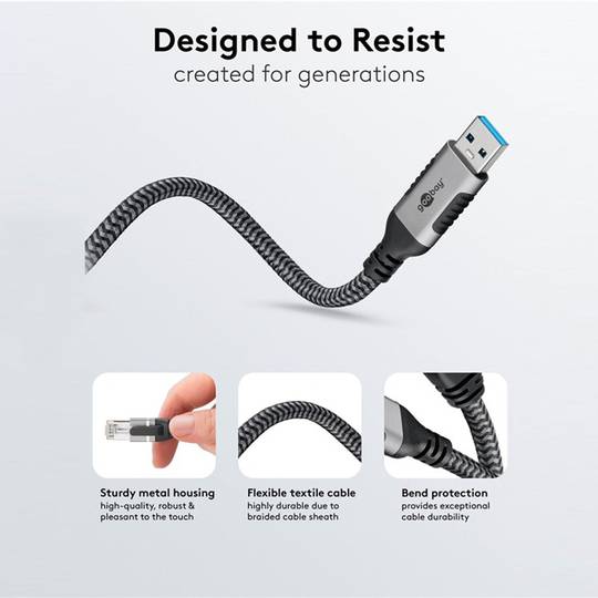 Ethernet network cable USB-A 3.0 to RJ45 2 m