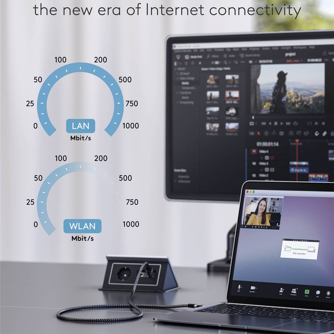 Ethernet network cable USB-A 3.0 to RJ45 2 m