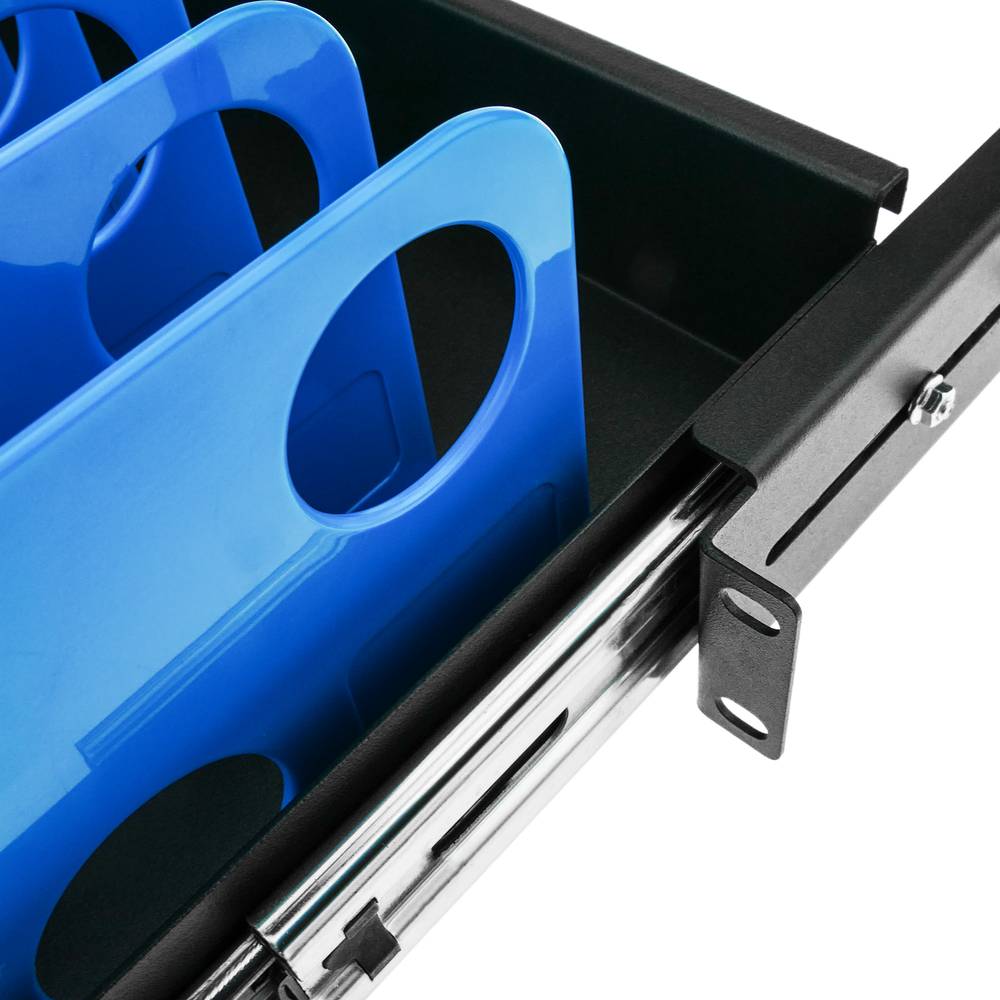 Estantería extraible para armario rack 19" con 10 divisiones para